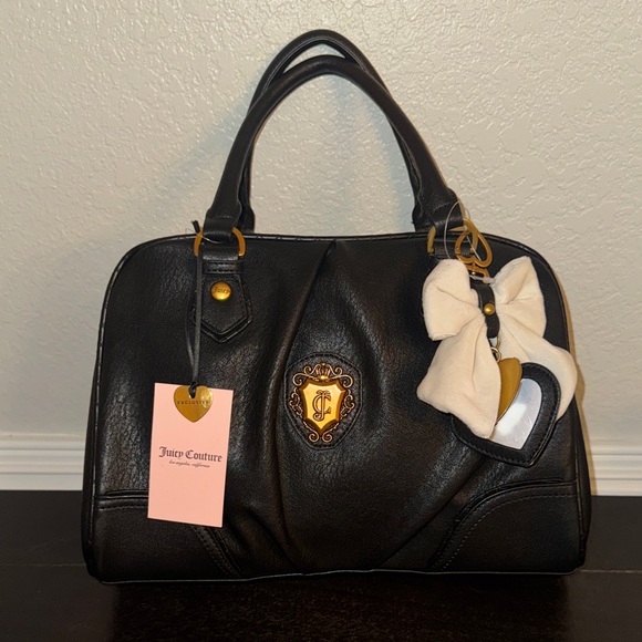 Juicy Couture Handbags - Juicy Couture Black Romance Satchel with Cream Bow